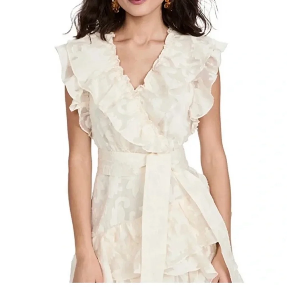 Veronica Beard Mahita Silk Blend Ruffle Dress Size 14 NWT - Picture 2 of 16